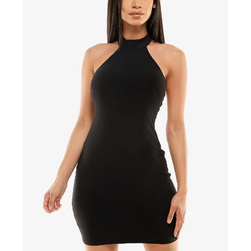 B Darlin Junior's Halter Bodycon Mini Dress Black Size Medium