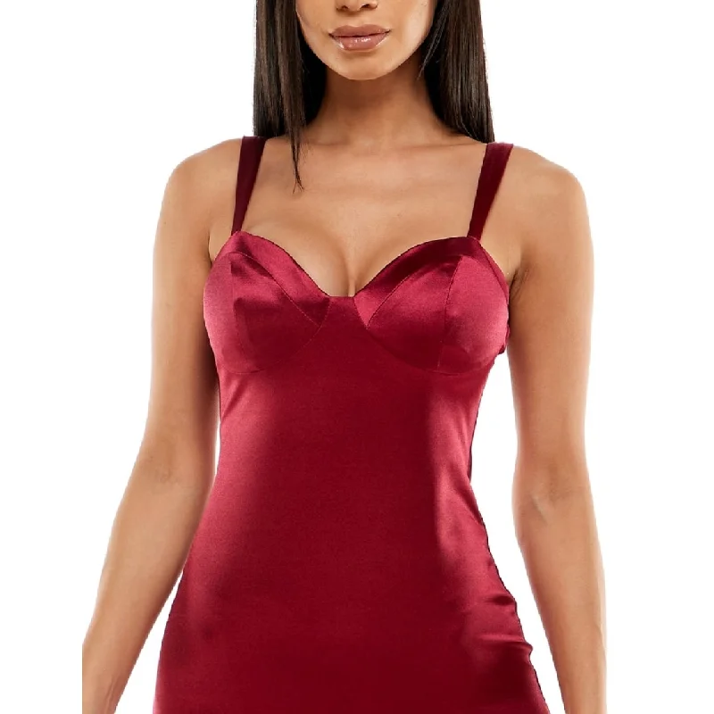 B Darlin Junior's Satin Bodycon Mini Dress Red Size 14