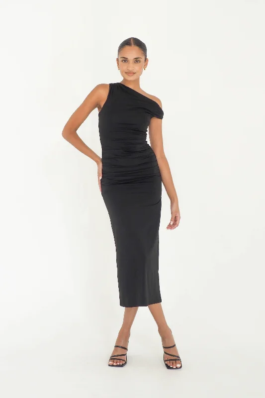 Jenna Midi Dress - Black