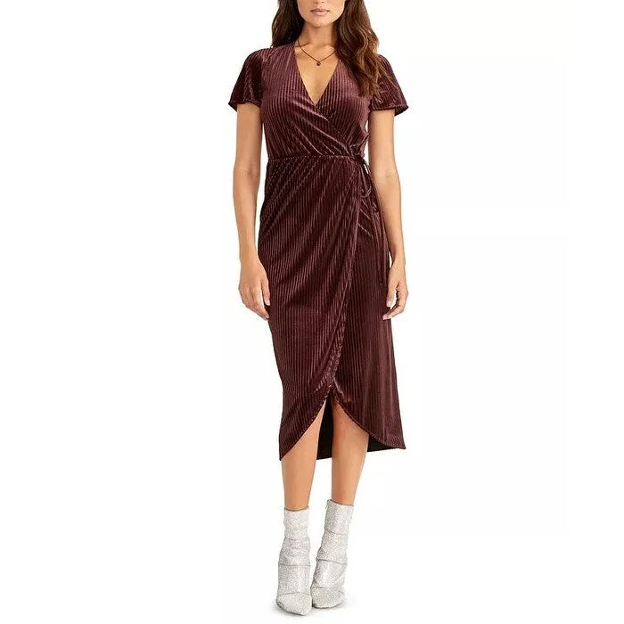 Rachel Roy Women's Faux-Wrap Midi Dress Purple Size X-Large