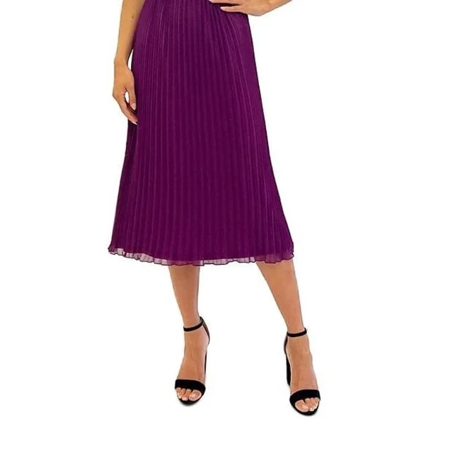 Sam Edelman Women's Plisse Sleeveless Midi Dress Purple Size 12