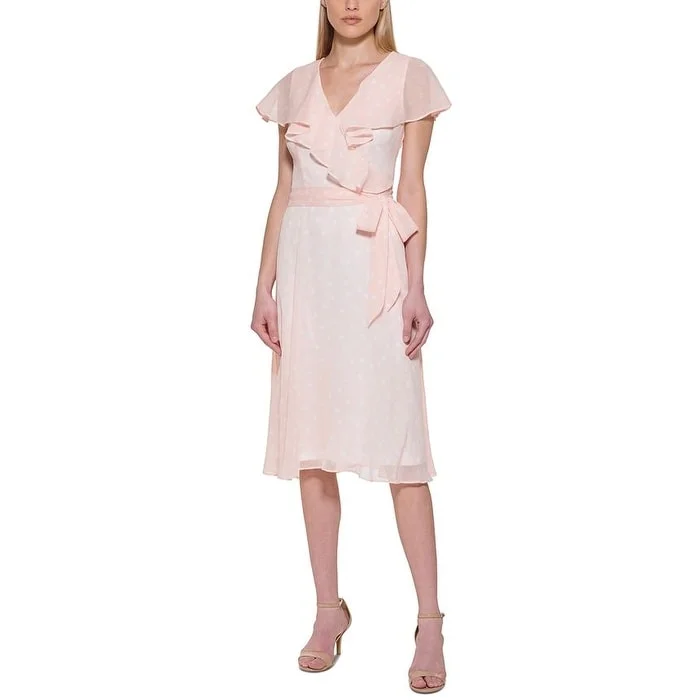 Tommy Hilfiger Women's Capelet Midi Dress Pink Size 6