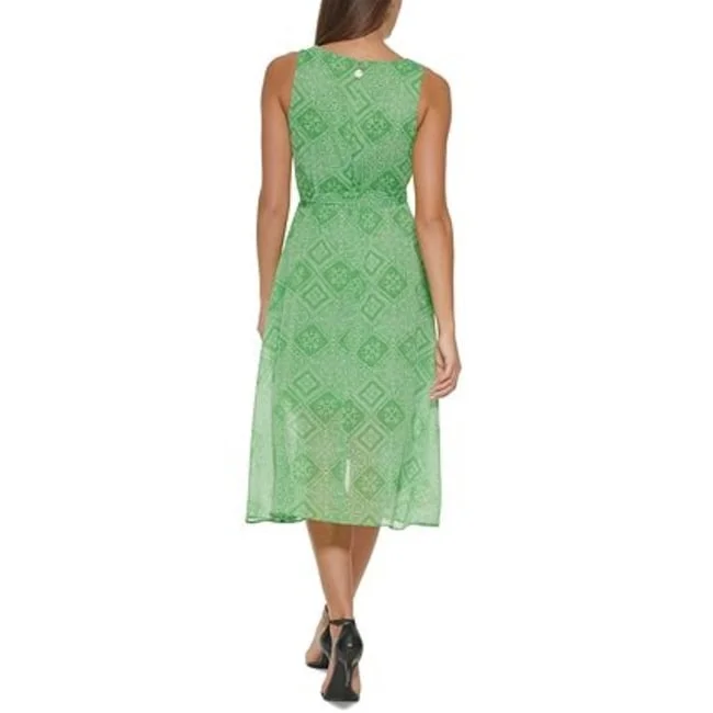 Tommy Hilfiger Women's Printed Midi Dress Green Size 6