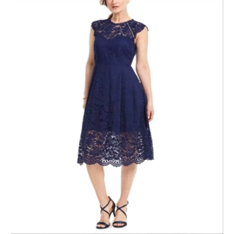 Vince Camuto Women's Lace Midi Dress Blue Size 2