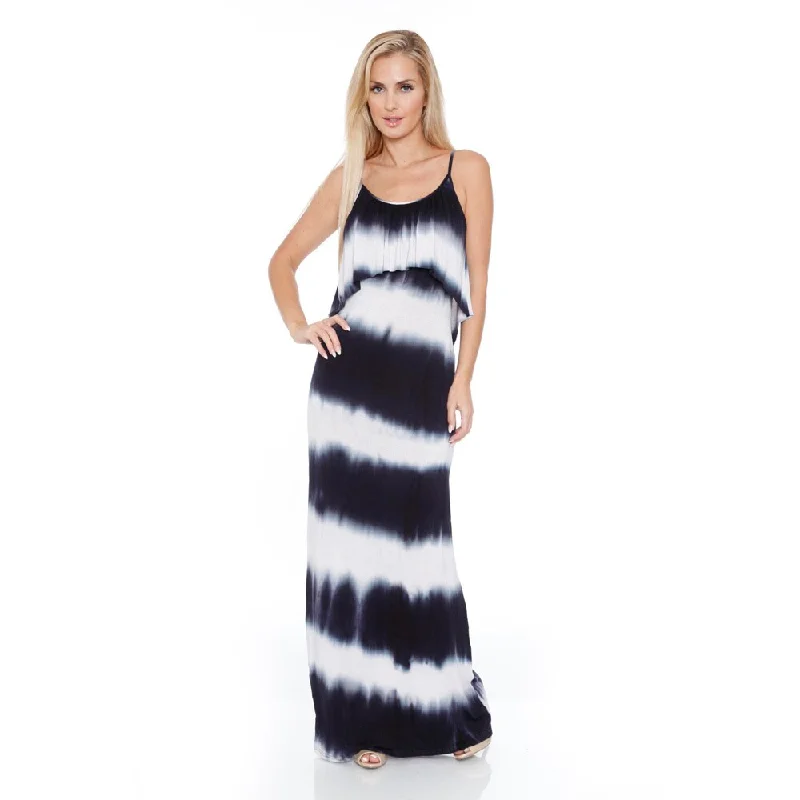 White Mark Women's 'Kalea' Tie Dye Overlay Maxi Dress