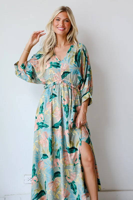 FINAL SALE - Bound For Paradise Sage Maxi Dress