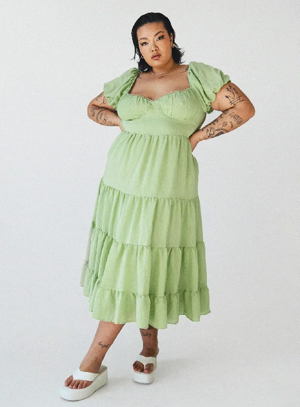 Danny Midi Dress Green Curve