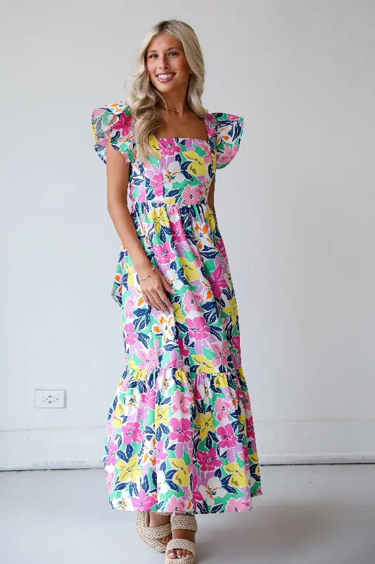 FINAL SALE - Darling Concept Pink Floral Maxi Dress