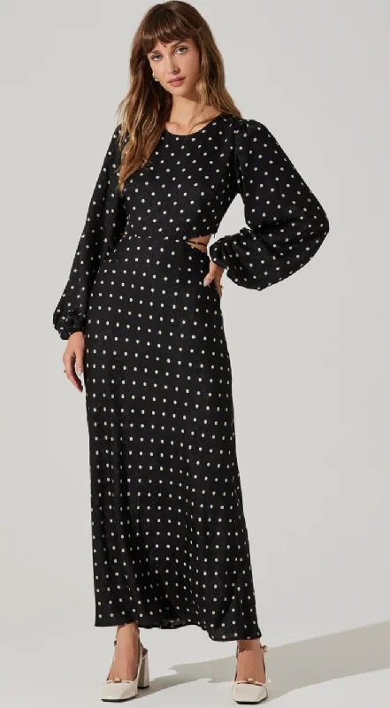 Polka Dot Long Sleeve Maxi Dress by ASTR the Label