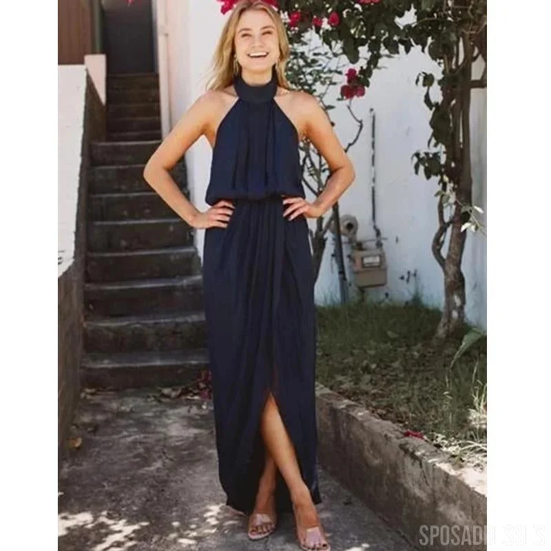 Halter Navy Short Bridesmaid Dresses Online, Cheap Bridesmaids Dresses, WG751