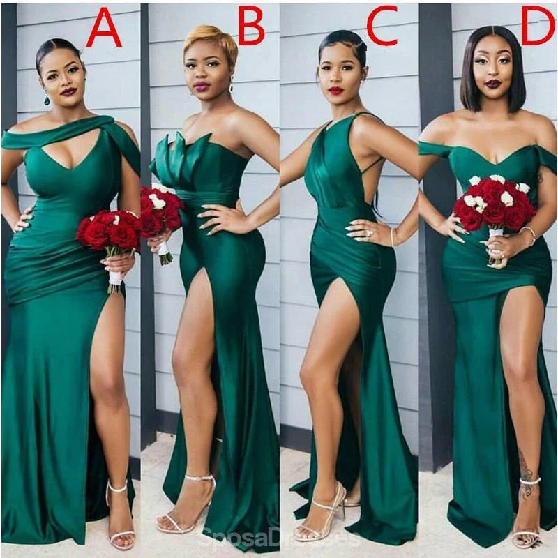 Mismatched Emerald Green Mermaid Cheap Bridesmaid Dresses Online, WG776