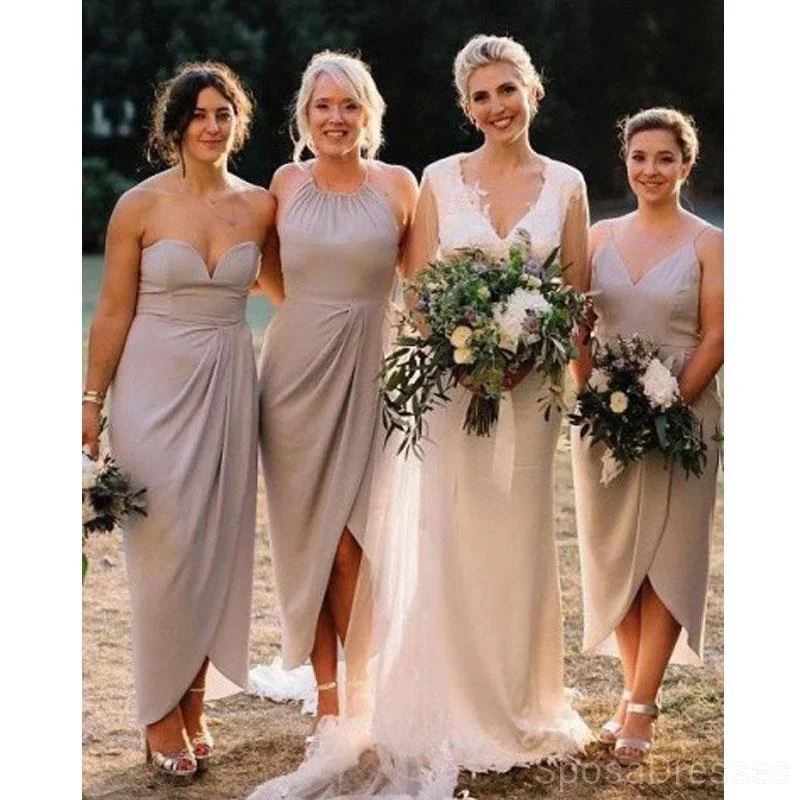 Mismatched Grey Short Cheap Bridesmaid Dresses Online, WG617