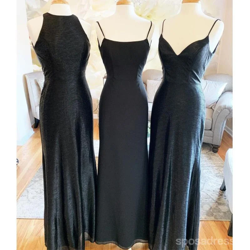 Mismatched Mermaid Black Long Cheap Bridesmaid Dresses Online, WG679