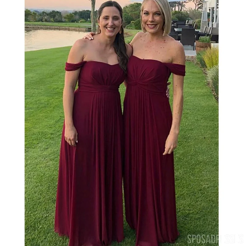 Off Shoulder Burgundy Bridesmaid Dresses Online, Bridesmaids Dresses, WG737