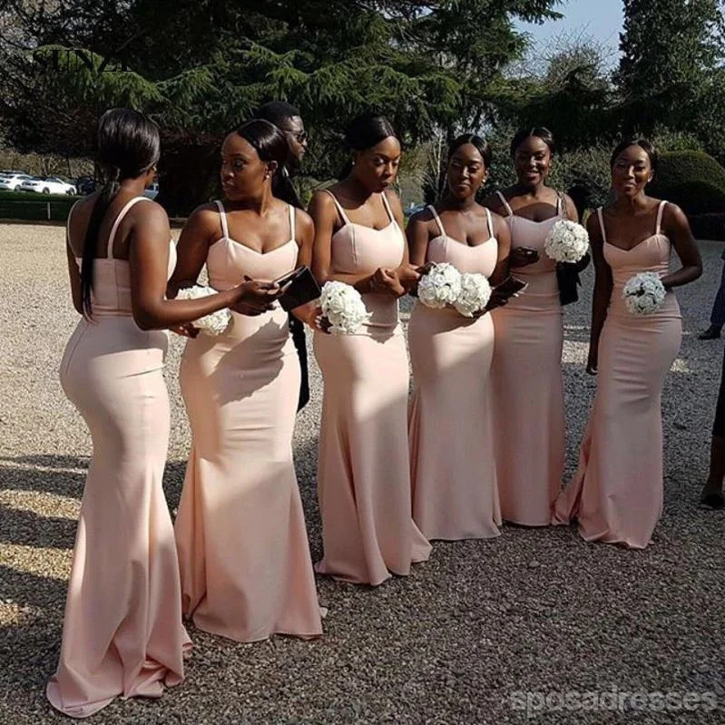 Pretty Mermaid Spaghetti Straps Long Bridesmaid Dresses Online, WG902