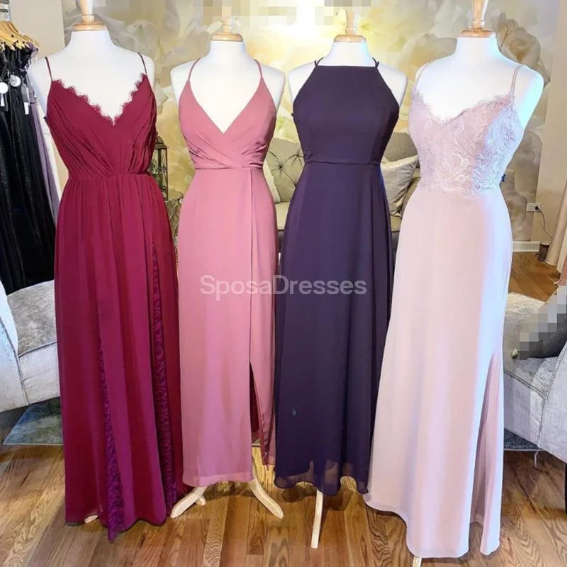 Simple Mismatched Long Bridesmaid Dresses Online, Cheap Dresses, WG698