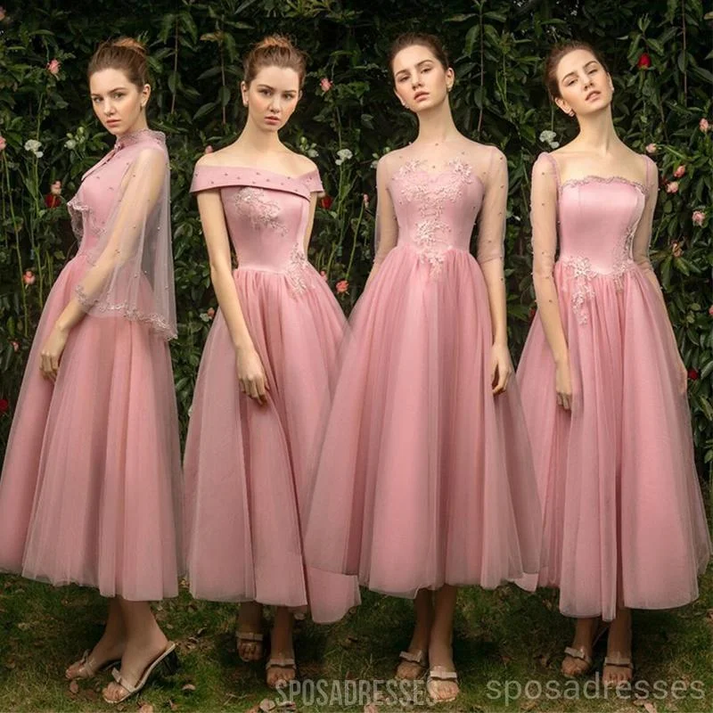 Unique Pink Short Mismatched Cheap Bridesmaid Dresses Online, WG541