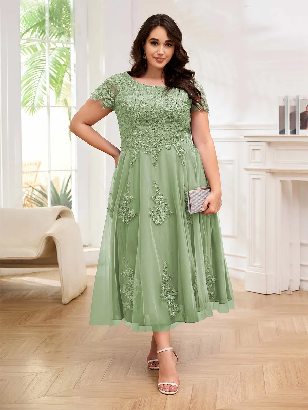 Virginia Dreamy A-Line Appliques Tulle Plus Size Mother of the Bride Dresses