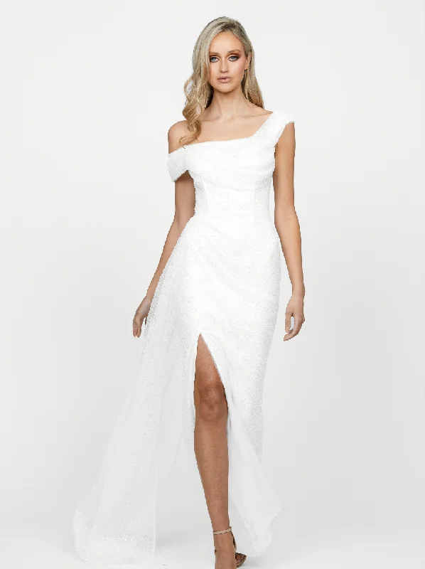 Imogyn Asymmetric Draped Gown