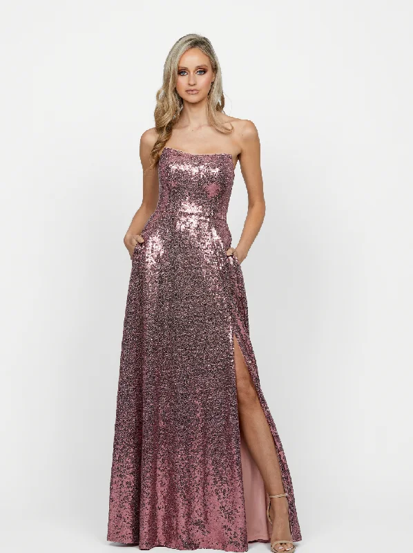 Miya Strapless Flowy A Line Gown